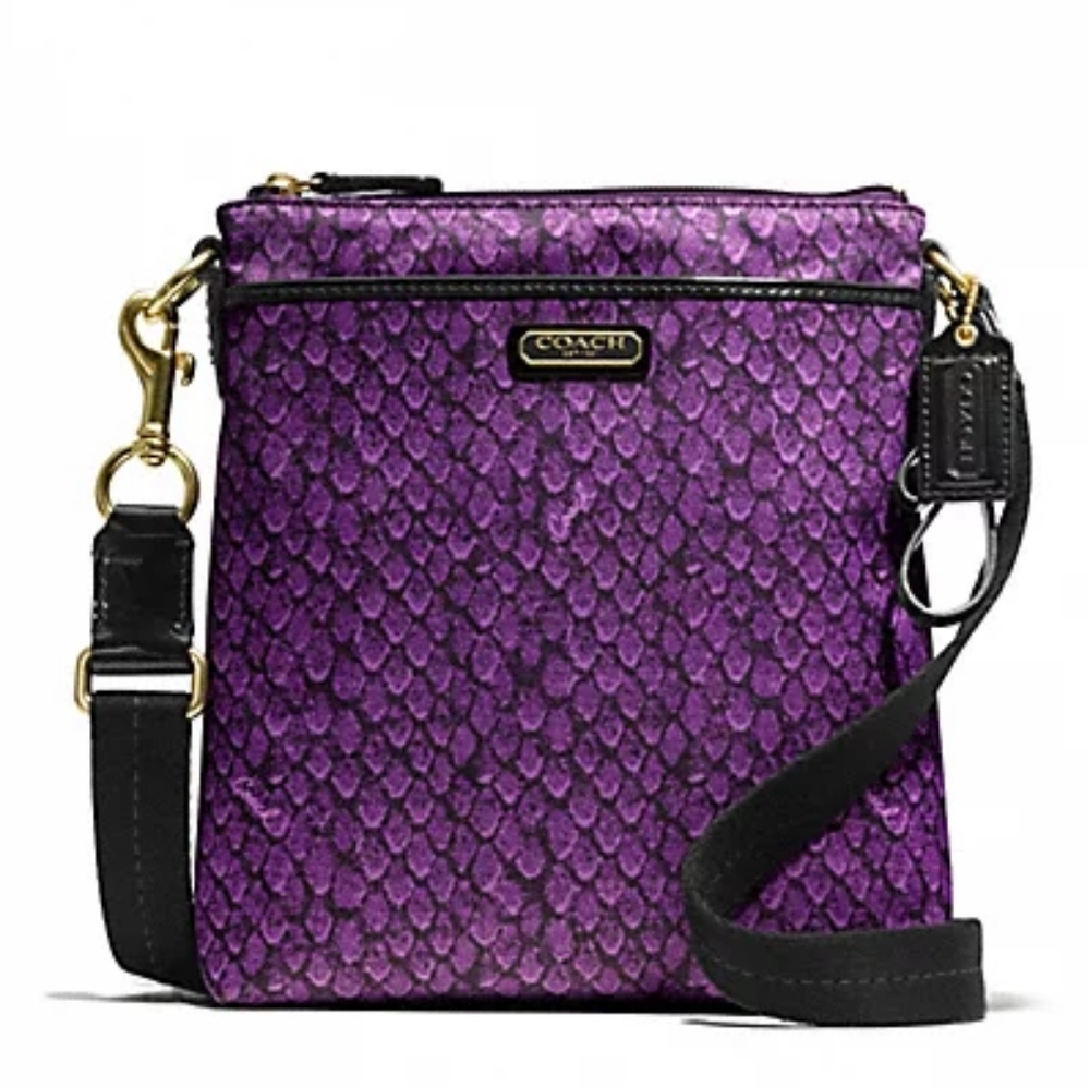 Coach Taylor Snake Print Purple Crossbody Bag 💜
